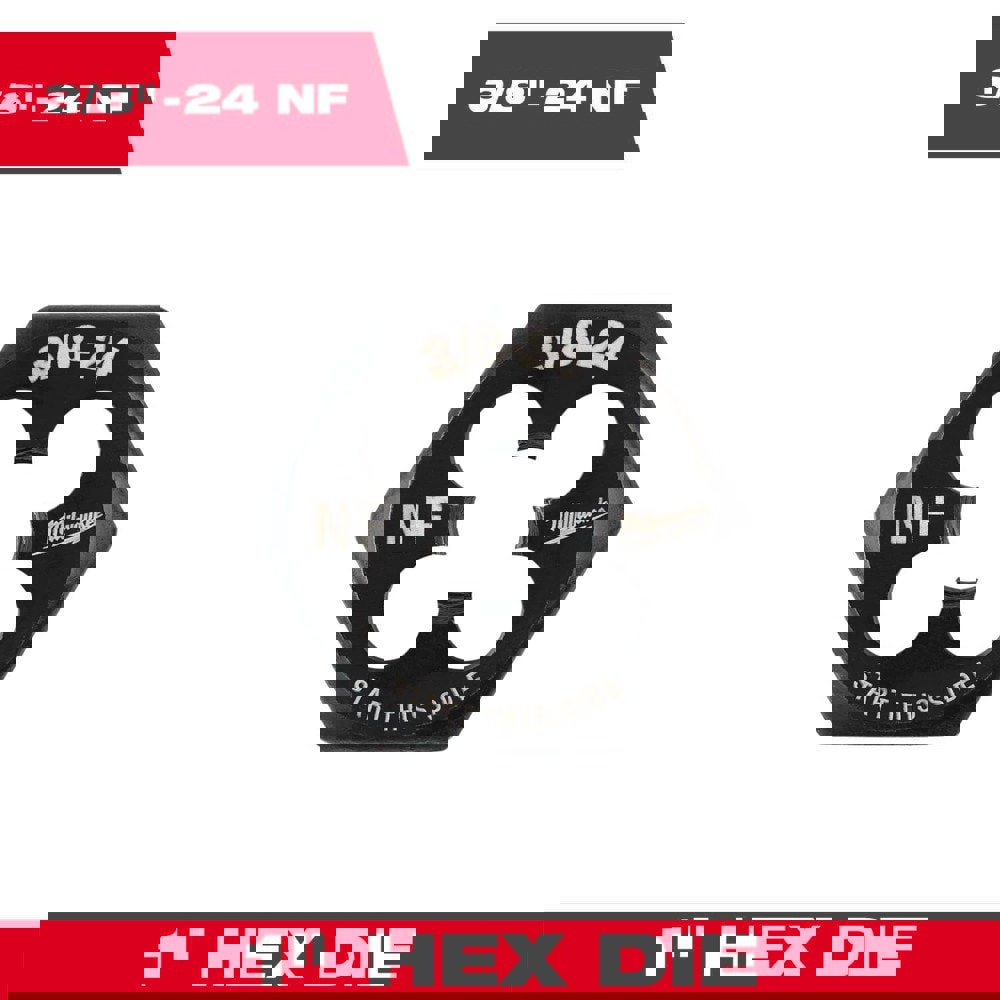 Hex Rethreading Dies; Thread Size (Inch): 3/8-24 ; Material: Carbon Steel ; Thread Direction: Right Hand ; Thread Standard: UNF ; Series: Hex-LOK ; Hex Size (Decimal Inch): 1.0000